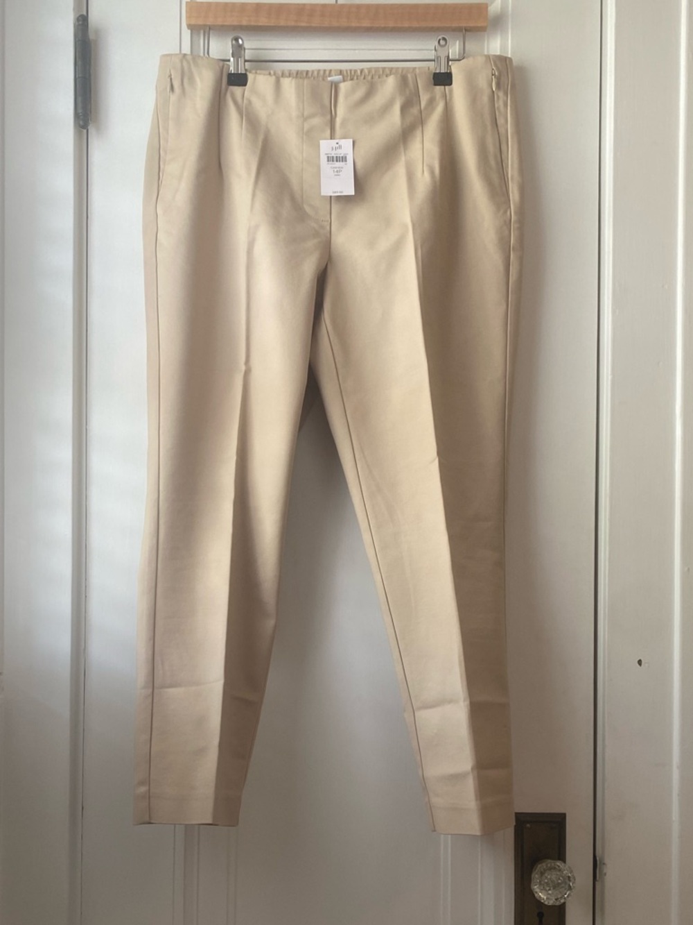 J Jill Versatile Cotton Stretch Slim Leg Pants cashew light tan pull on NWT